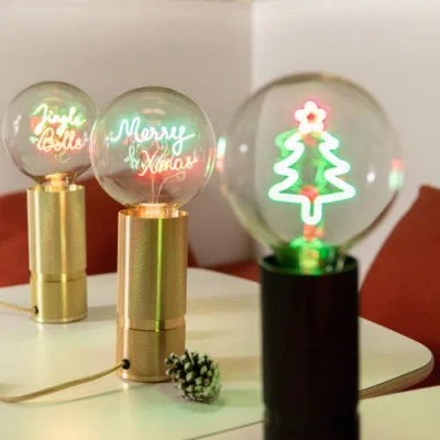 Mitb Merry Xmas Portable Table Lamp In Black