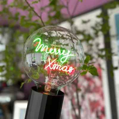 Mitb Merry Xmas Portable Table Lamp In Black