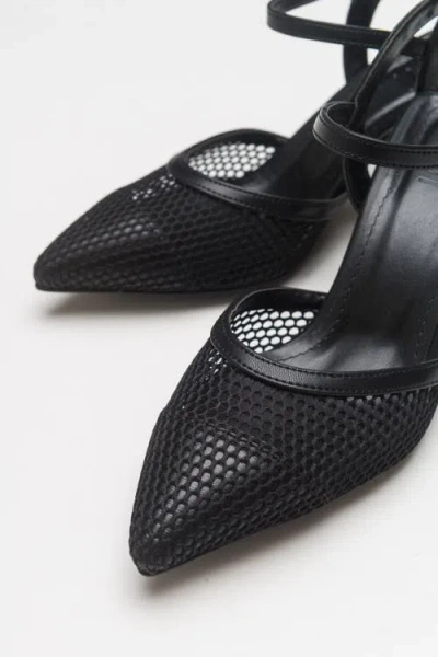 Prologue Shoes Chic Mesh Pointed Toe Pump In Black