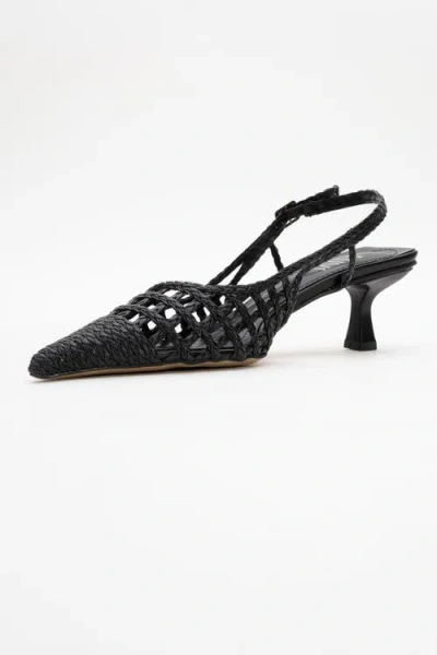 Prologue Shoes Heaven Knitted Pointed Toe Pump In Black