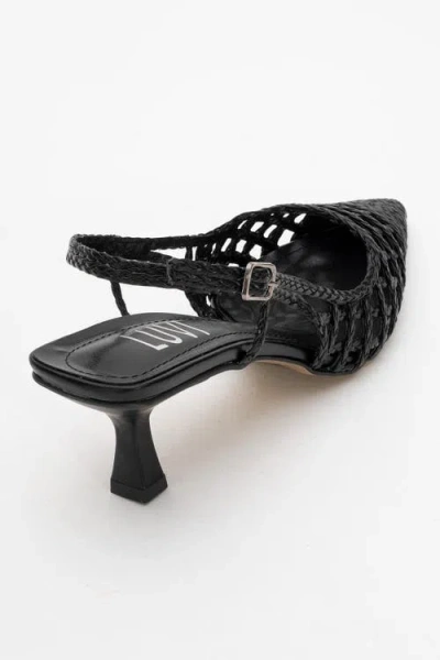 Prologue Shoes Heaven Knitted Pointed Toe Pump In Black