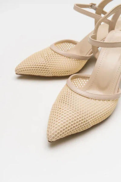 Prologue Shoes Chic Mesh Pointed Toe Pump In Brown