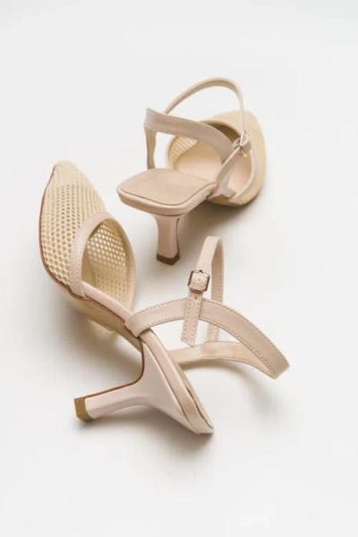 Prologue Shoes Chic Mesh Pointed Toe Pump In Brown