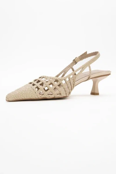 Prologue Shoes Heaven Knitted Pointed Toe Pump In Nude