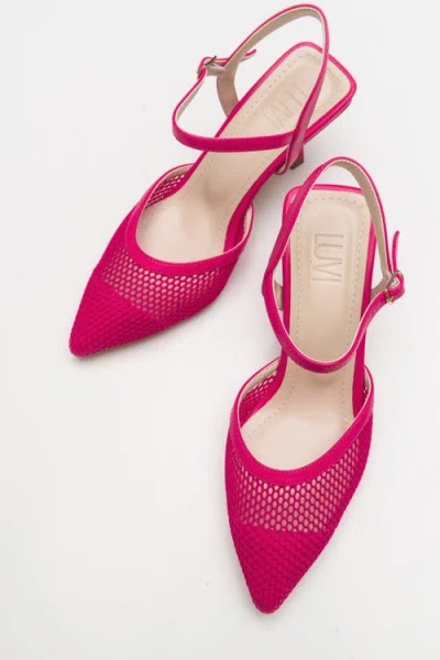 Prologue Shoes Chic Mesh Pointed Toe Pump In Pink
