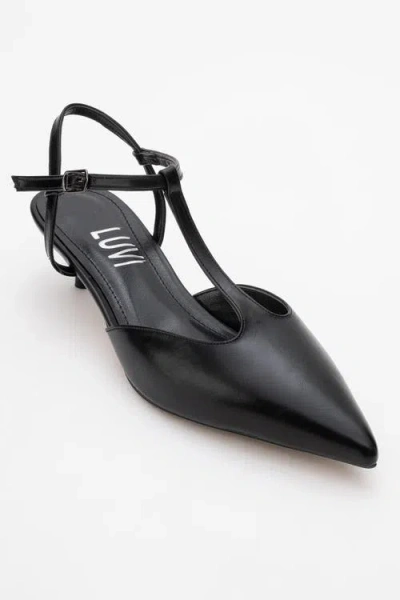 Prologue Shoes Asher Pointed Toe Slingback Pump In Black