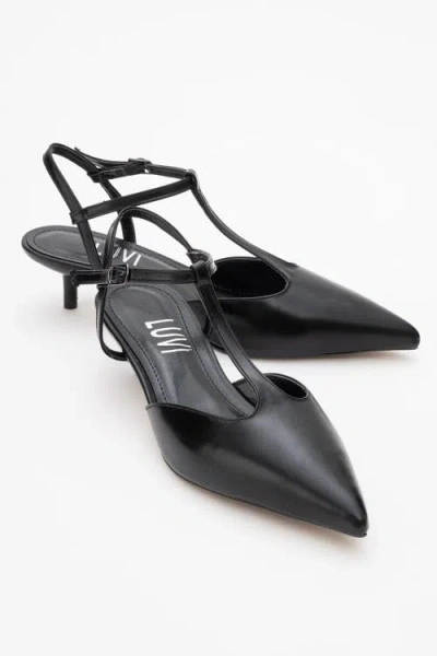 Prologue Shoes Asher Pointed Toe Slingback Pump In Black