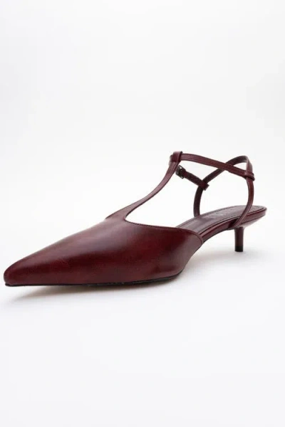 Prologue Shoes Asher Pointed Toe Slingback Pump In Burgundy