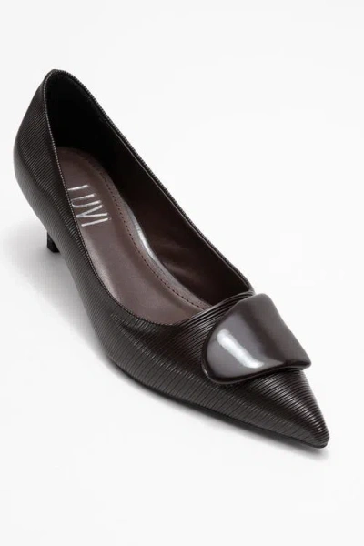 Prologue Shoes Briana Buckle Pointed Toe Pump In Brown