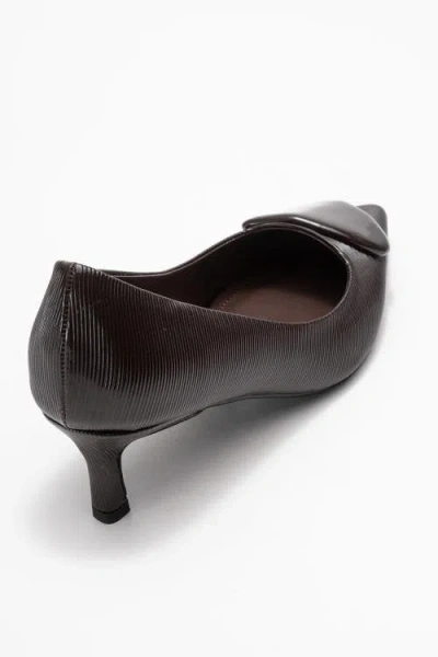 Prologue Shoes Briana Buckle Pointed Toe Pump In Brown