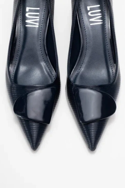 Prologue Shoes Briana Buckle Pointed Toe Pump In Blue