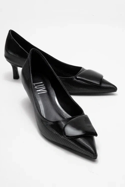 Prologue Shoes Briana Buckle Pointed Toe Pump In Black