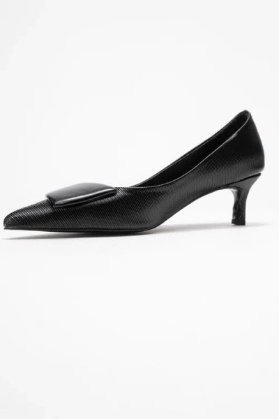 Prologue Shoes Briana Buckle Pointed Toe Pump In Black