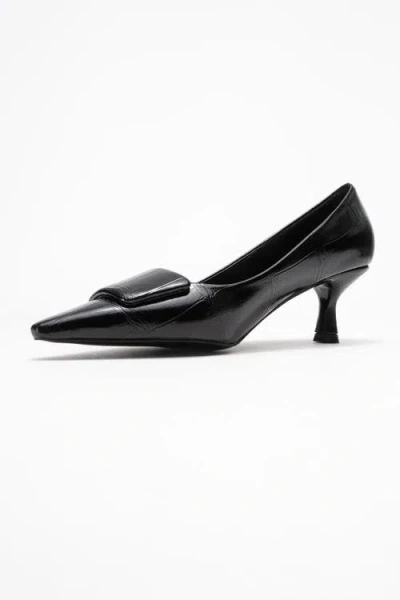 Prologue Shoes Marcia Buckle Pointed Toe Pump In Black