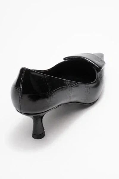 Prologue Shoes Marcia Buckle Pointed Toe Pump In Black