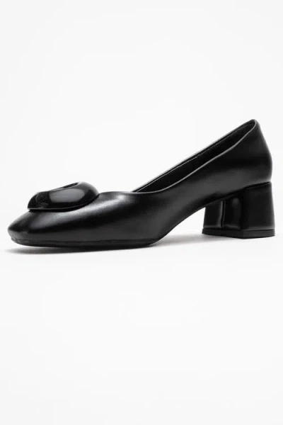 Prologue Shoes Mila Buckle Square Toe Block Heel Pump In Multi