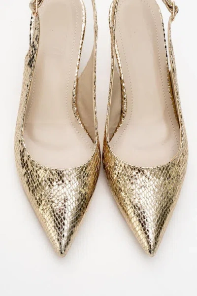 Prologue Shoes Value Pointed Toe Pump In Gold