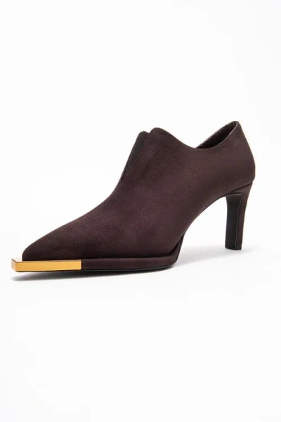 Prologue Shoes Niva Pointed Toe Pump In Brown