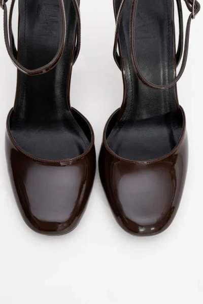 Prologue Shoes Blues Round Toe Ankle Strap Pump In Brown