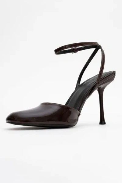 Prologue Shoes Blues Round Toe Ankle Strap Pump In Brown