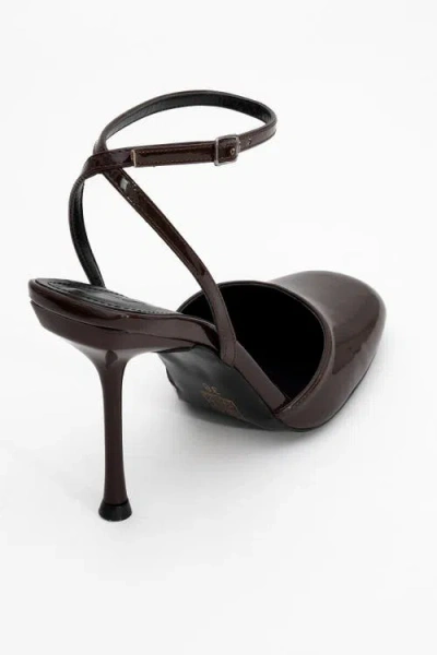 Prologue Shoes Blues Round Toe Ankle Strap Pump In Brown