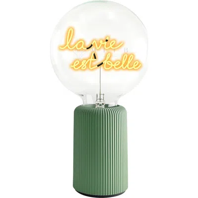 Mitb La Vie Est Belle Portable Table Lamp In Green