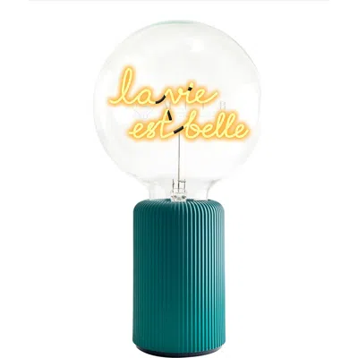 Mitb La Vie Est Belle Portable Table Lamp In Green