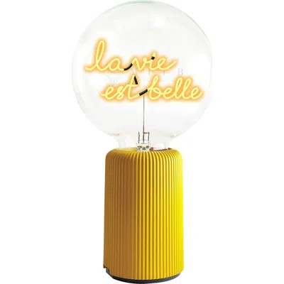 Mitb La Vie Est Belle Portable Table Lamp In Yellow