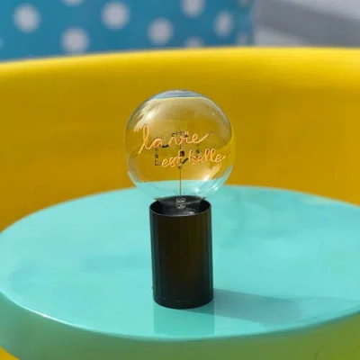 Mitb La Vie Est Belle Portable Table Lamp In Yellow