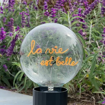 Mitb La Vie Est Belle Portable Table Lamp In Yellow