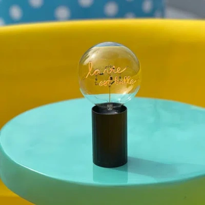 Mitb La Vie Est Belle Portable Table Lamp In Gold