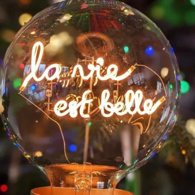 Mitb La Vie Est Belle Portable Table Lamp In Gold