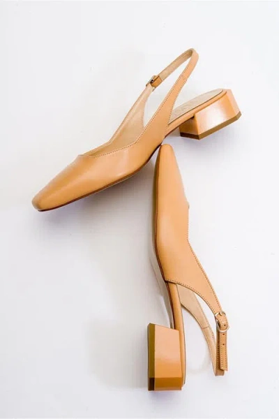 Prologue Shoes State Round Toe Slingback Pump In Brown