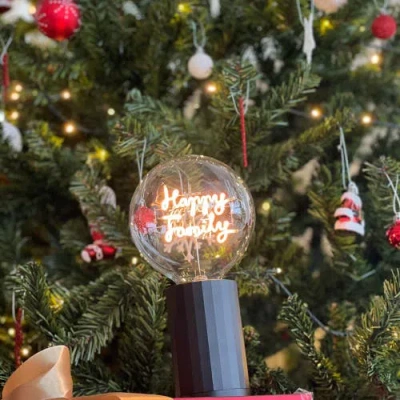 Mitb Happy Family Portable Table Lamp In Yellow