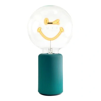 Mitb Smiley World Kidness Portable Table Lamp In Green