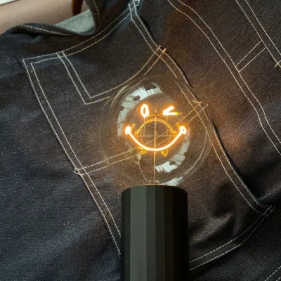 Mitb Smiley World Kidness Portable Table Lamp In Green