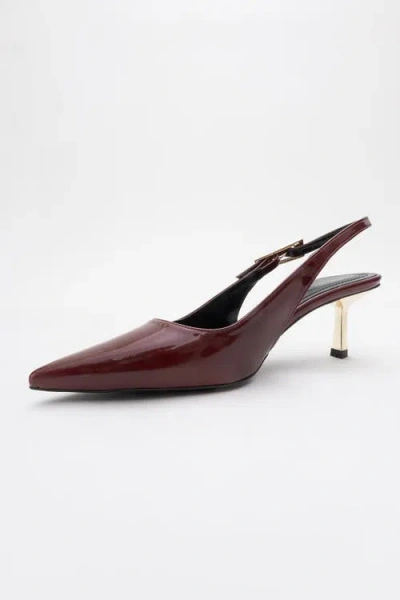 Prologue Shoes Arty Pointed Toe Slingback Pump In Burgundy