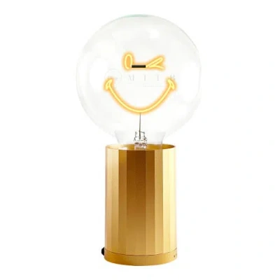Mitb Smiley World Kidness Portable Table Lamp In Gold