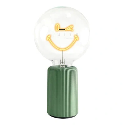 Mitb Smiley World Kidness Portable Table Lamp In Green