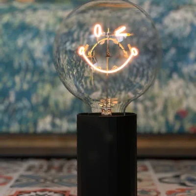 Mitb Smiley World Kidness Portable Table Lamp In Gold