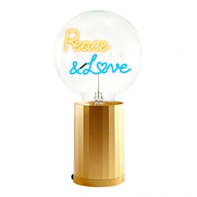 Mitb Peace And Love Portable Table Lamp In Gold