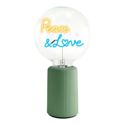 Mitb Peace And Love Portable Table Lamp In Green