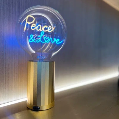 Mitb Peace And Love Portable Table Lamp In Black