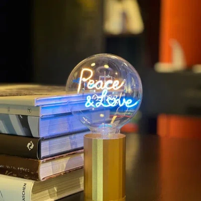 Mitb Peace And Love Portable Table Lamp In Yellow