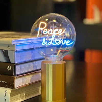 Mitb Peace And Love Portable Table Lamp In White