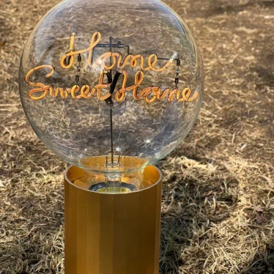 Mitb Home Sweet Home Portable Table Lamp In Gold