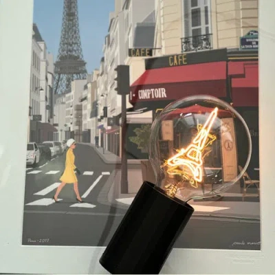 Mitb Eiffel Tower Portable Table Lamp In Blue