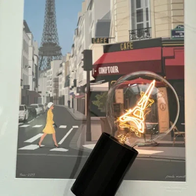Mitb Eiffel Tower Portable Table Lamp In Green