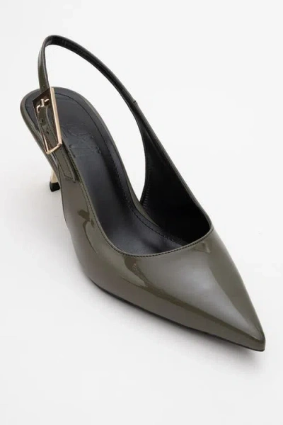 Prologue Shoes Arty Pointed Toe Slingback Pump In Green