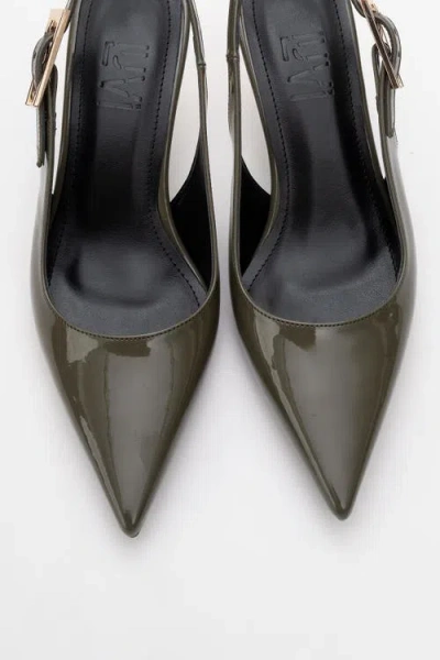 Prologue Shoes Arty Pointed Toe Slingback Pump In Green